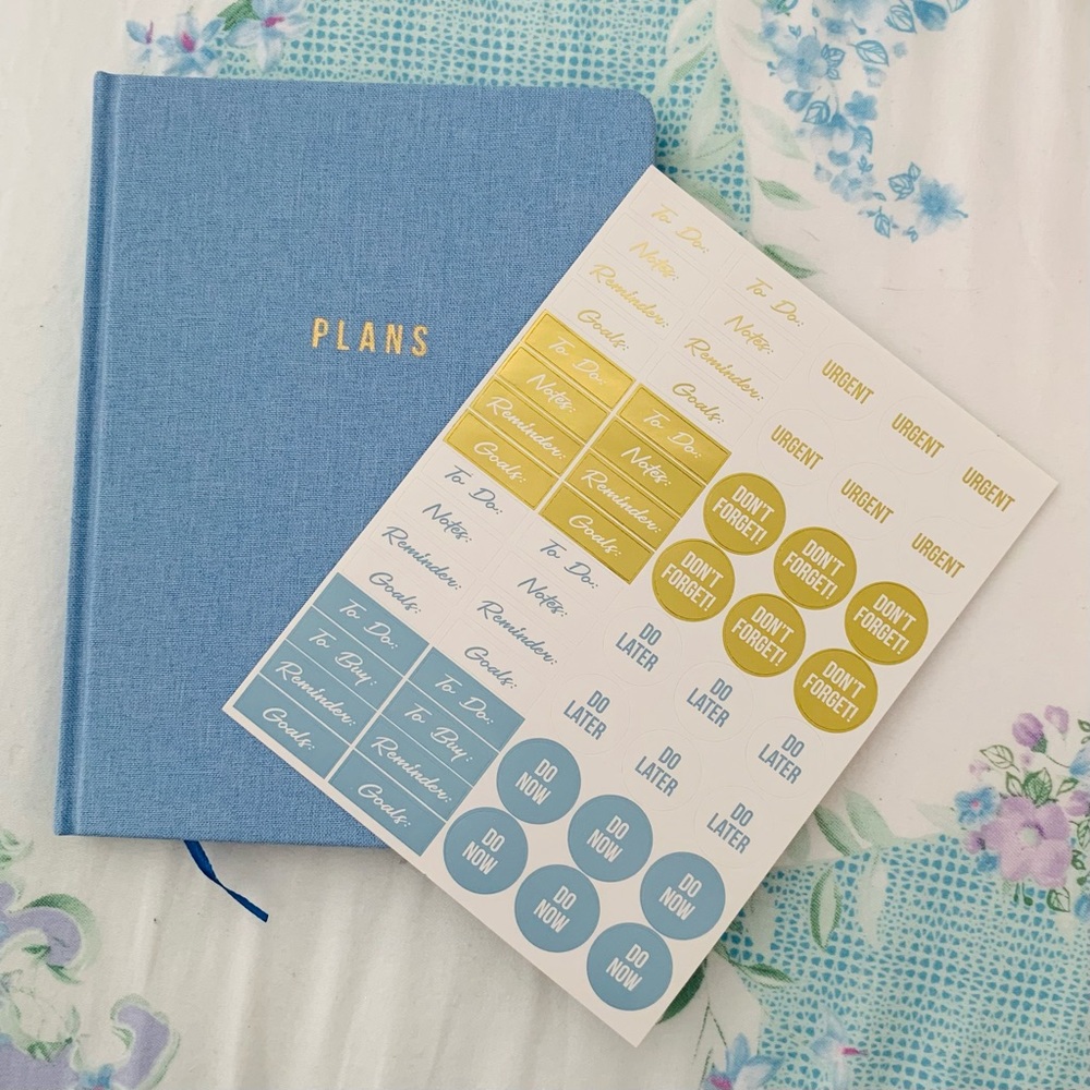 Undated Blue Fabric Planner